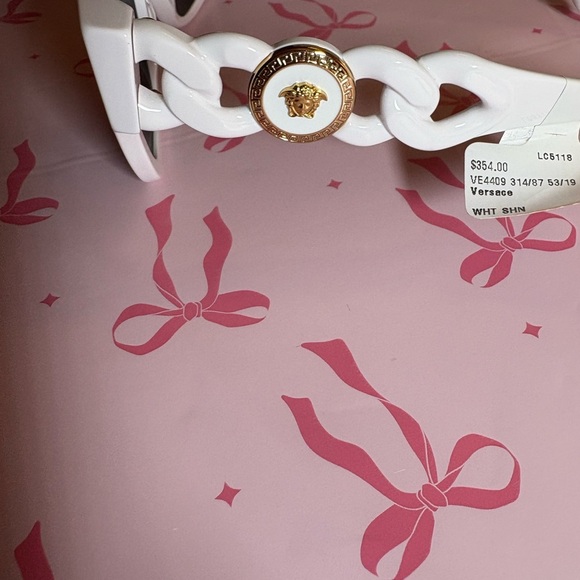 Versace White Sunglasses with Gold Medallion - Picture 6 of 10